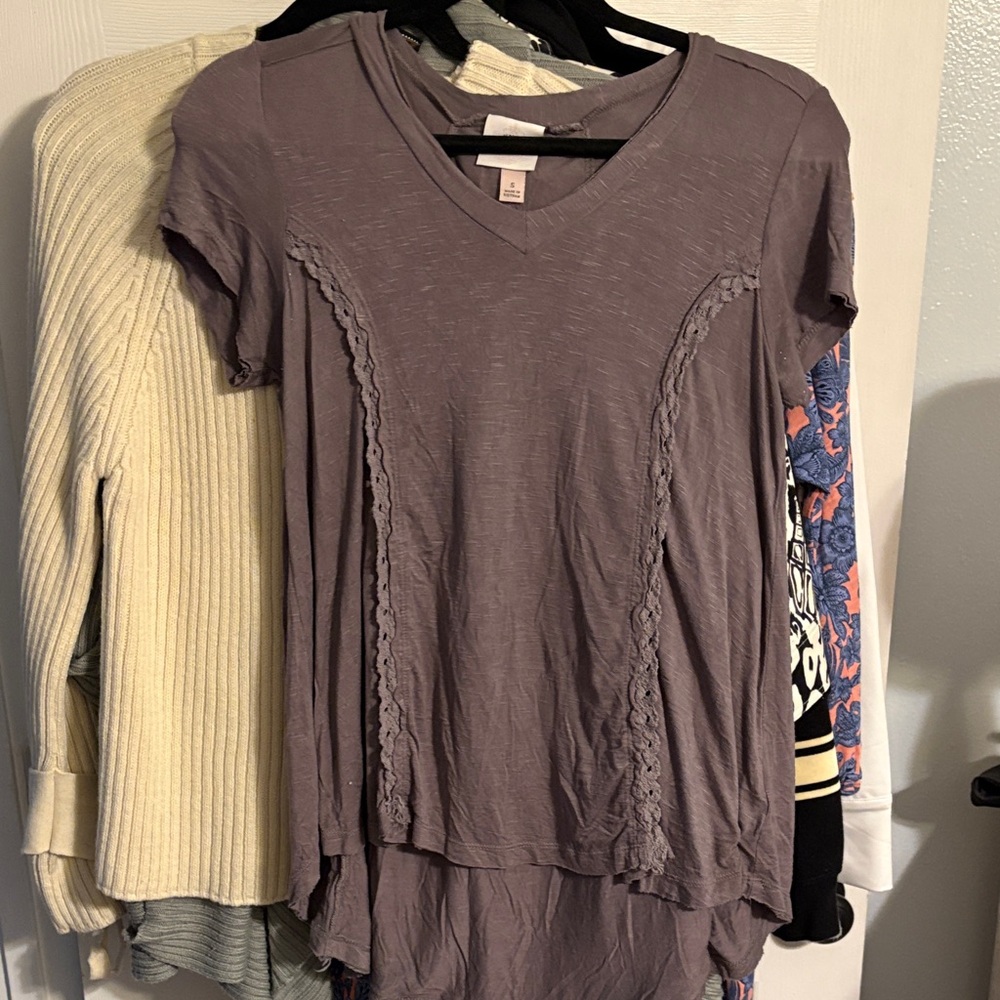Knox Rose Short Sleeve V-Neck Top - Mauve